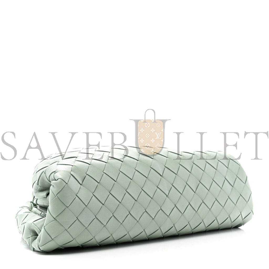 BOTTEGA VENETA NAPPA INTRECCIATO TEEN POUCH SAGE  (30*18*8cm)