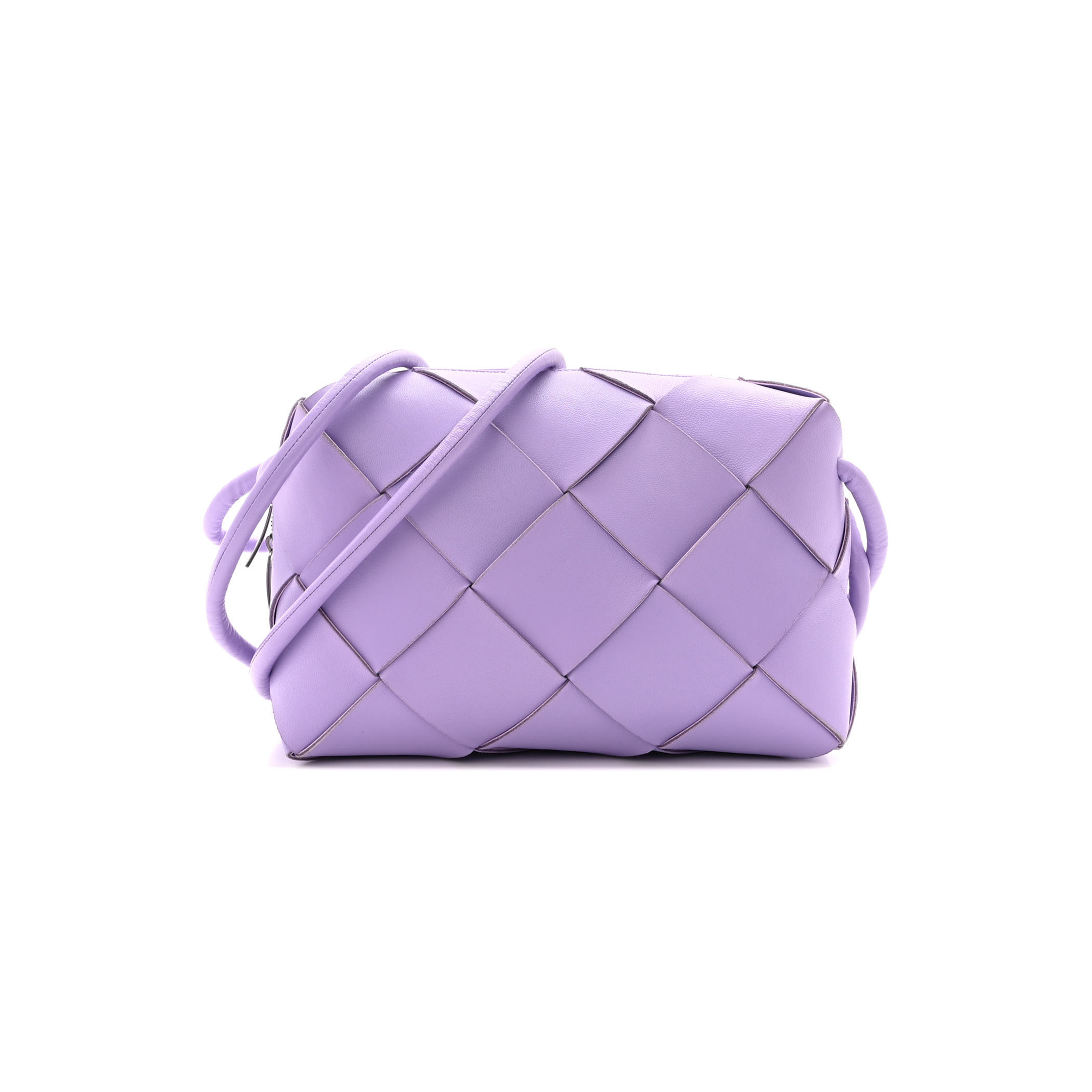 BOTTEGA VENETA LAMBSKIN MAXI INTRECCIATO SMALL CASSETTE CAMERA BAG WISTERIA  (22*14*7cm)