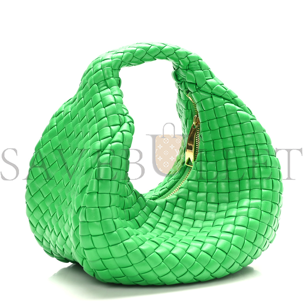 BOTTEGA VENETA RUBBER PADDED INTRECCIATO MINI JODIE PARAKEET  (25*15*8cm)