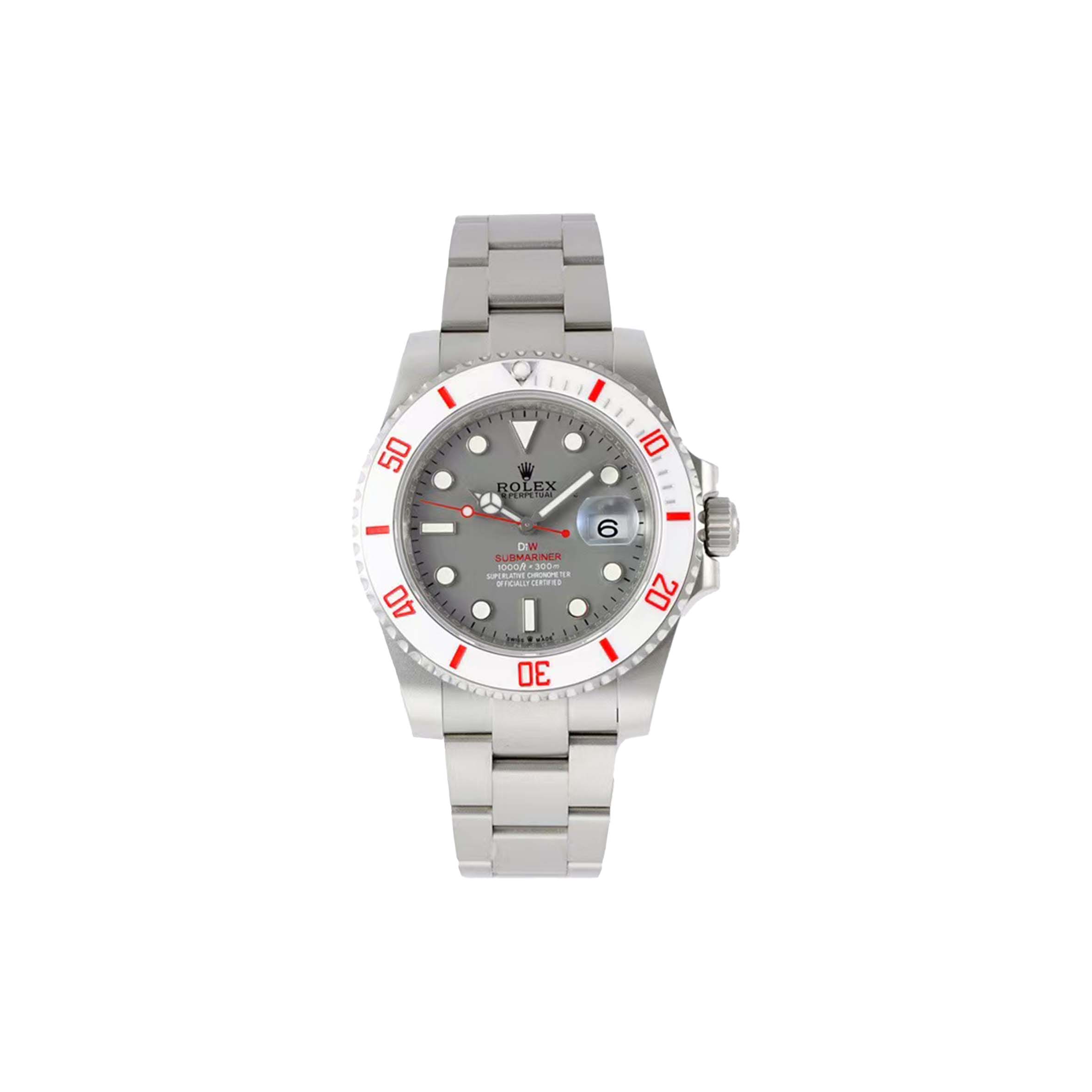 ROLEX SUBMARINER DIW PARAKEET GREY DIAL WATCH 116610LN