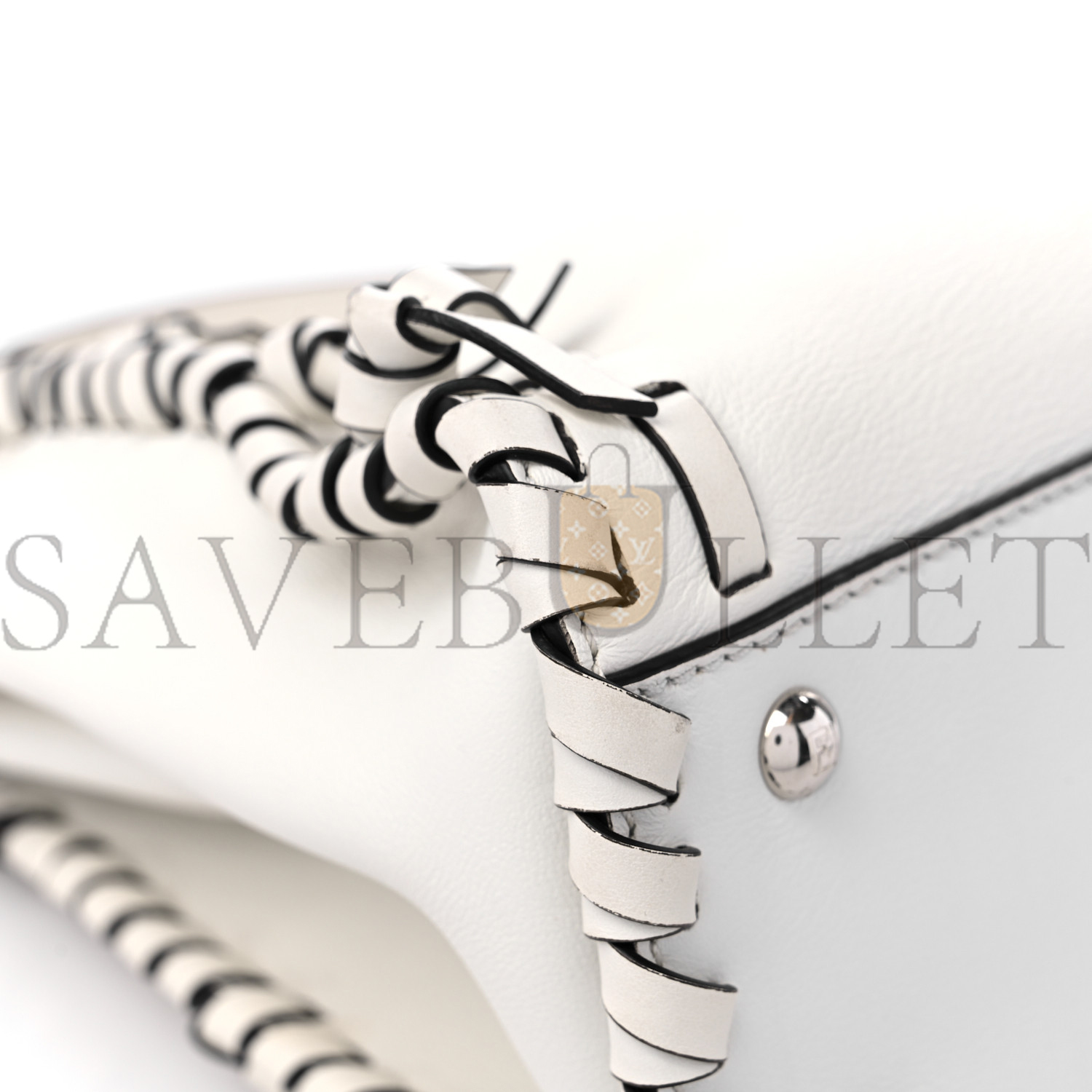 FENDI VITELLO SETA CENTURY NAPPA WHIPSTITCH MEDIUM PEEKABOO ICONIC SATCHEL WHITE (34*26*14cm)