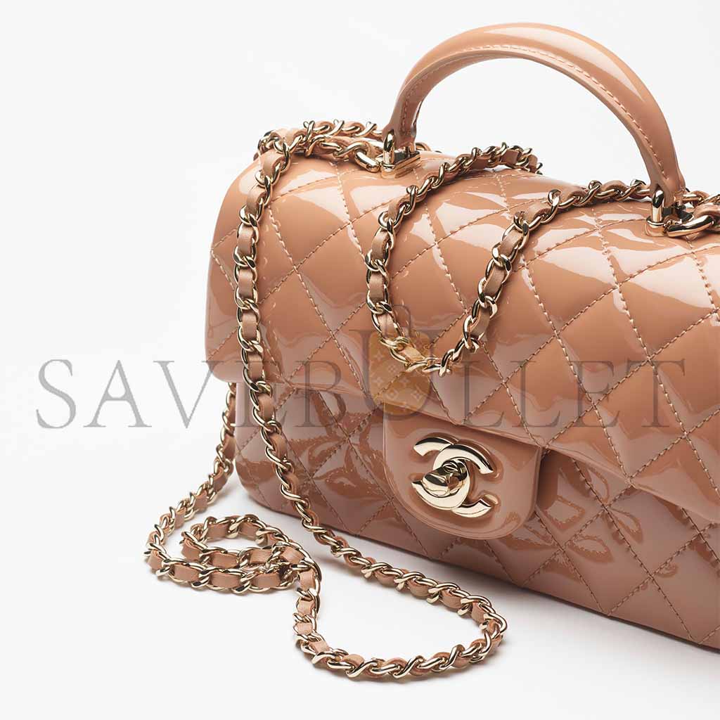 CHANEL MINI CLASSIC HANDBAG WITH TOP HANDLE AS2431  (20*12*6cm)