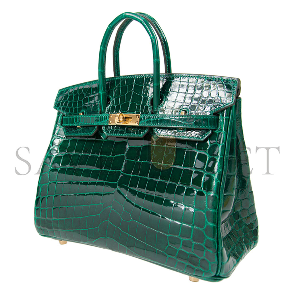 HERMES MASTER BIRKIN 25 EMEDAL TOP HANDLE BAG BAGBK256QSCROCOGPN (25*20*13cm)