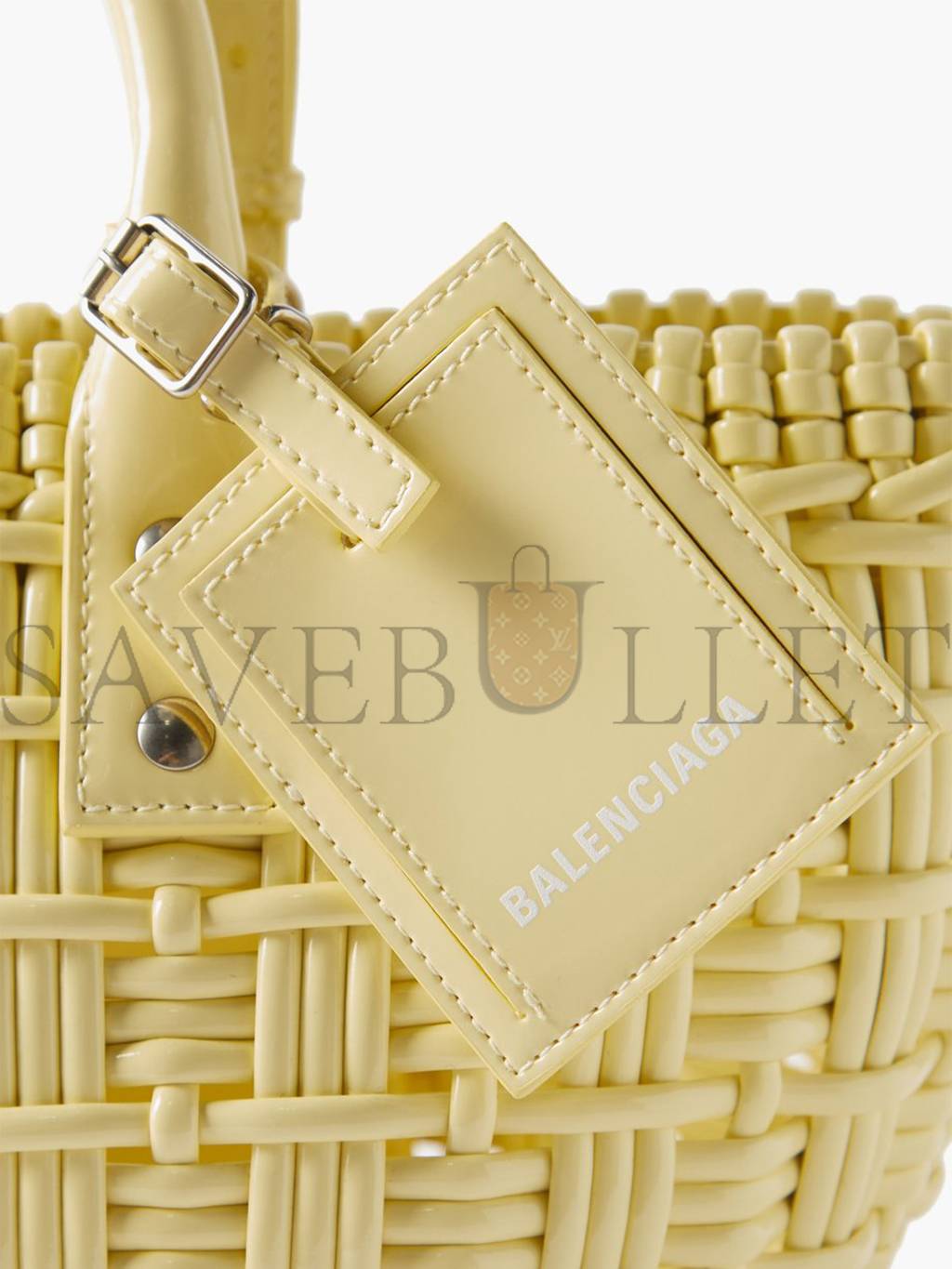 BALENCIAGA YELLOW BISTRO XS WOVEN FAUX-LEATHER BASKET BAG MATCHESFASHION US (22*20*12.5cm)