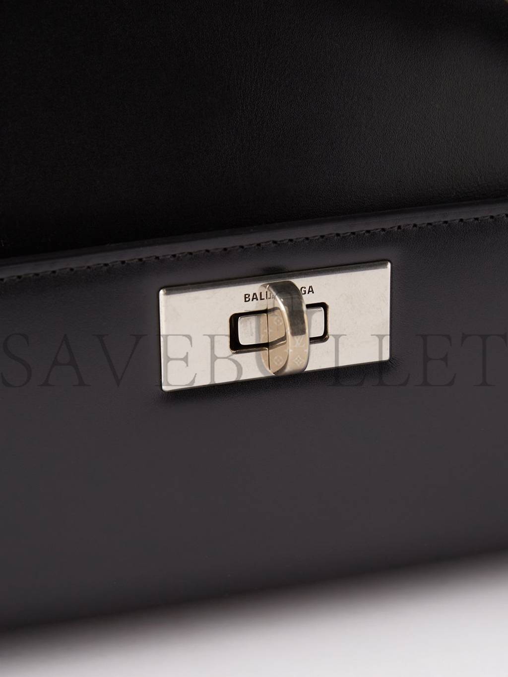 BALENCIAGA BLACK MONEY LEATHER HANDBAG  MATCHESFASHION US (38.3*26.9*16.5cm)