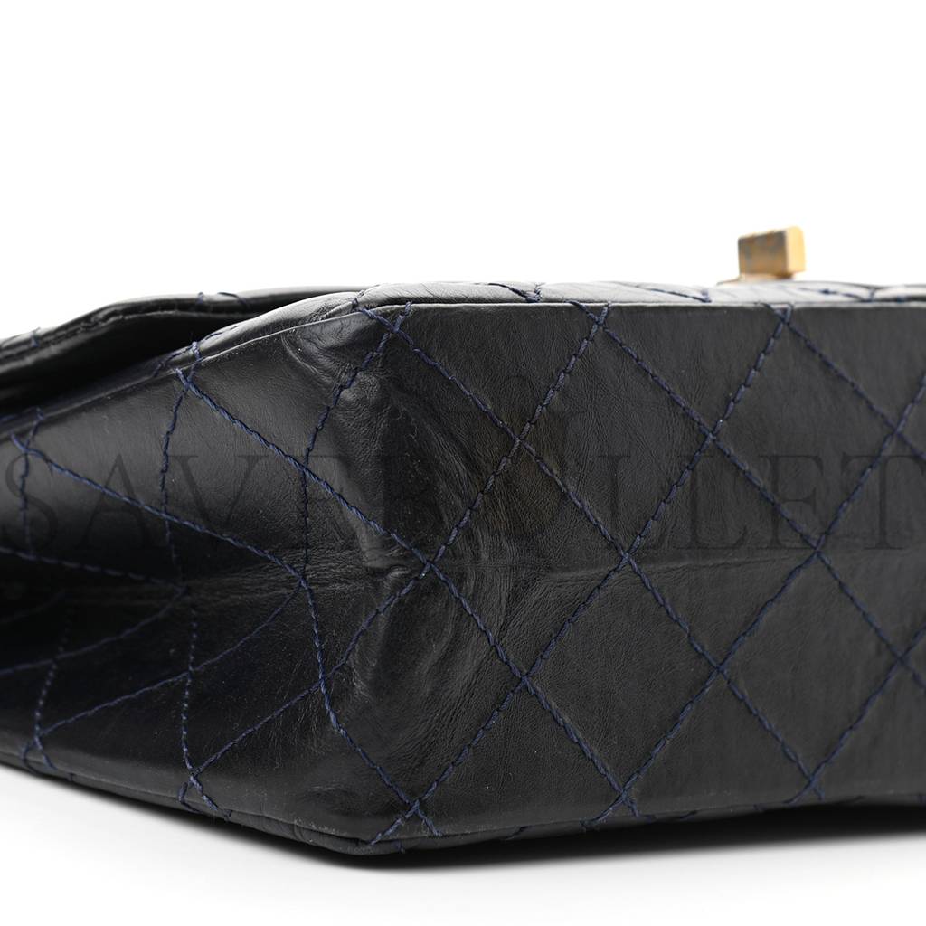 CHANEL CALFSKIN QUILTED 2.55 REISSUE 226 FLAP NAVY BLUE (27*17*9cm)