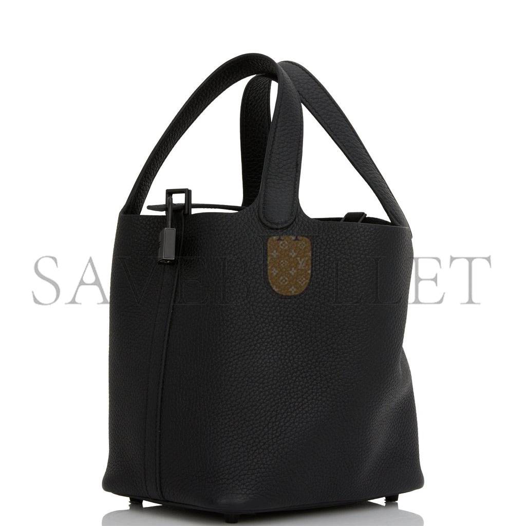 HERMES MONOCHROME PICOTIN 18 BLACK CLEMENCE BLACK HARDWARE (18*12*19cm)