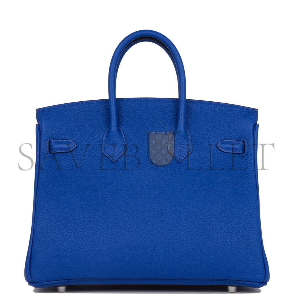 HERMES BIRKIN 25 BLEU ROYAL VERSO TOGO PALLADIUM HARDWARE HANDMADE (25cm)