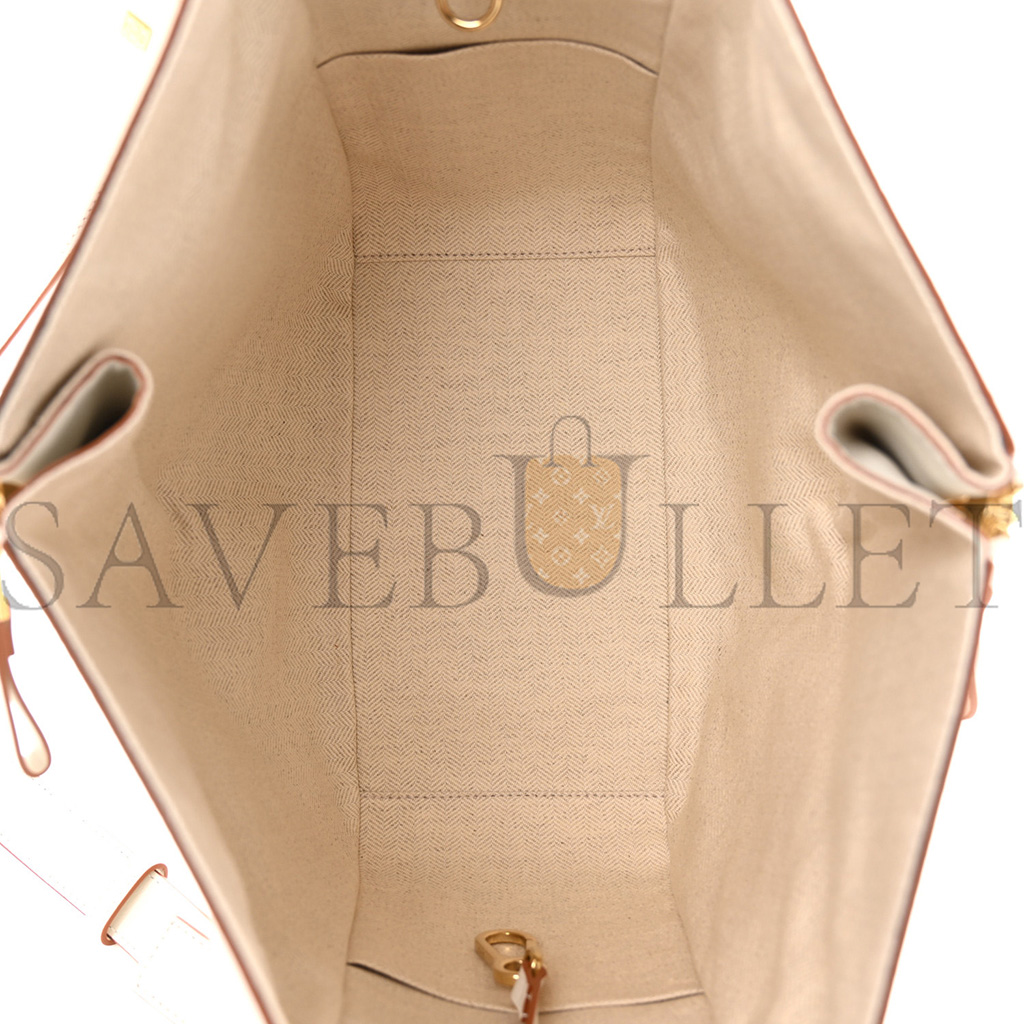 LOEWE CALFSKIN CANVAS ANAGRAM SMALL HAMMOCK SHOULDER BAG ECRU WHITE (26*26*14cm)