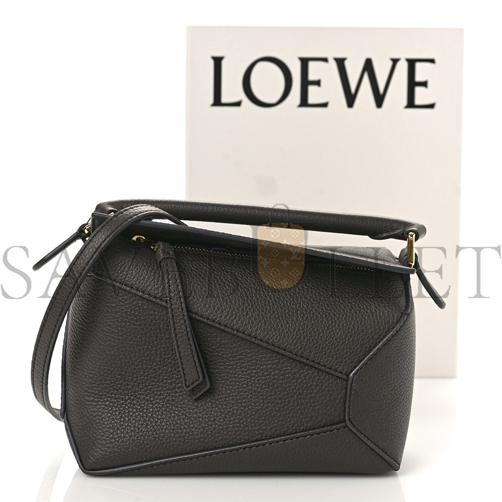 LOEWE CALFSKIN MINI PUZZLE EDGE BAG DARK GREY (18*12.5*8cm)