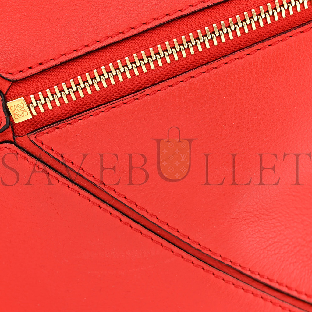 LOEWE CALFSKIN MEDIUM PUZZLE BAG SCARLET (28*18*12cm)