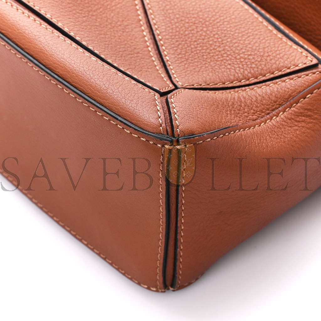 LOEWE CALFSKIN MINI PUZZLE BAG TAN (18*12.5*8cm)