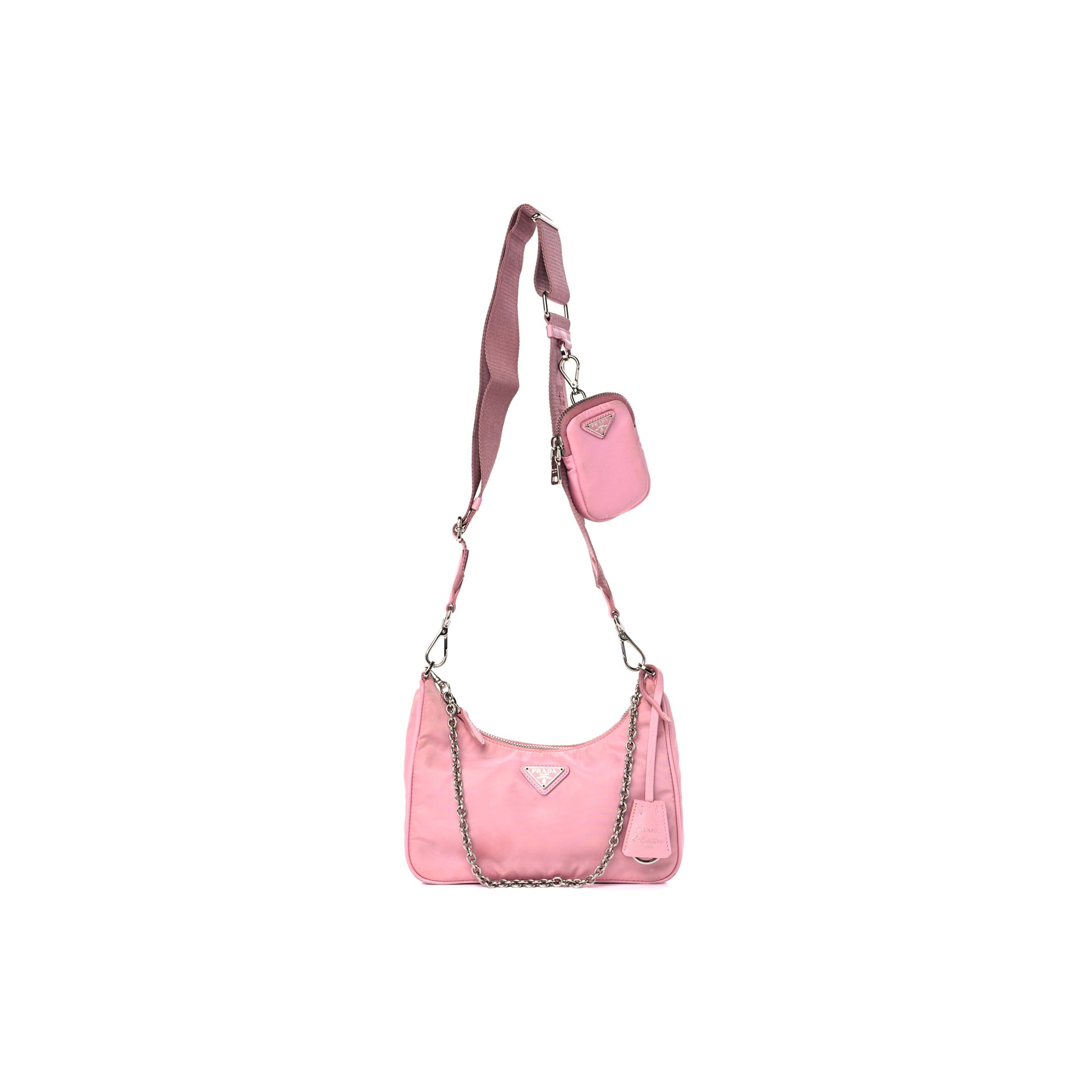 PRADA NYLON RE-EDITION 2005 SHOULDER BAG ROSA (22*17*6m)