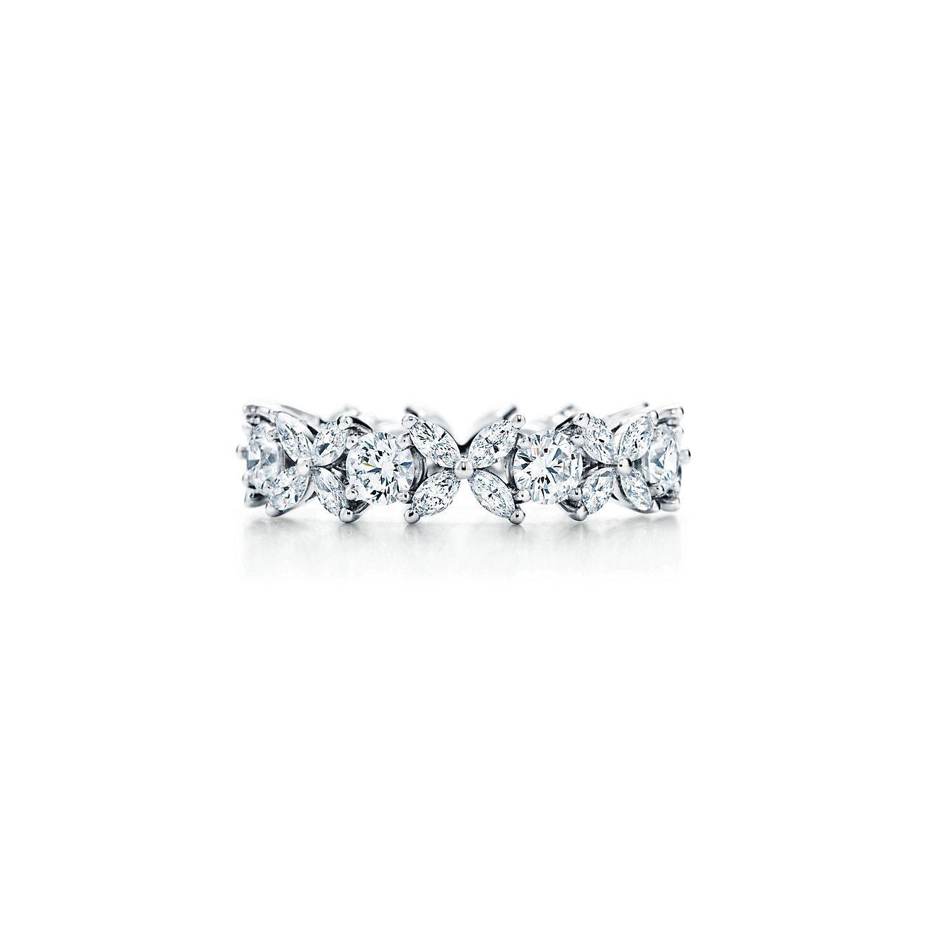 TIFFANY VICTORIA® ALTERNATING RING IN PLATINUM