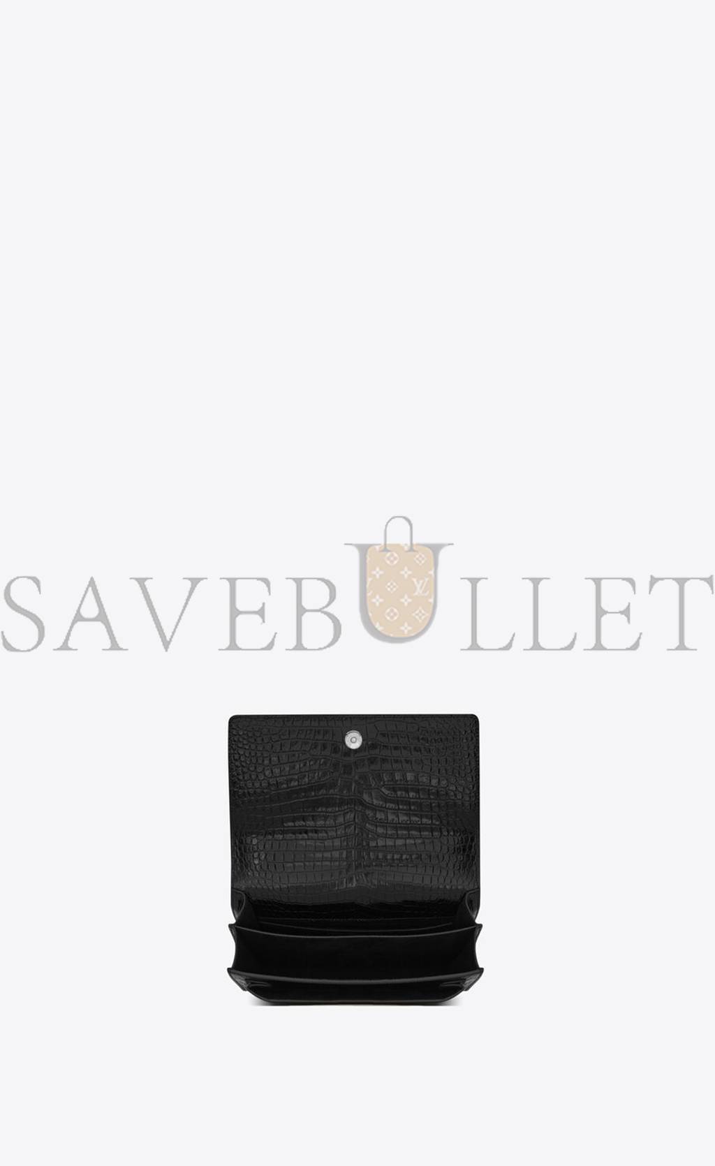 YSL SUNSET MEDIUM CHAIN BAG IN CROCODILE-EMBOSSED SHINY LEATHER 442906DND0U1000 (22*16*6.5cm)