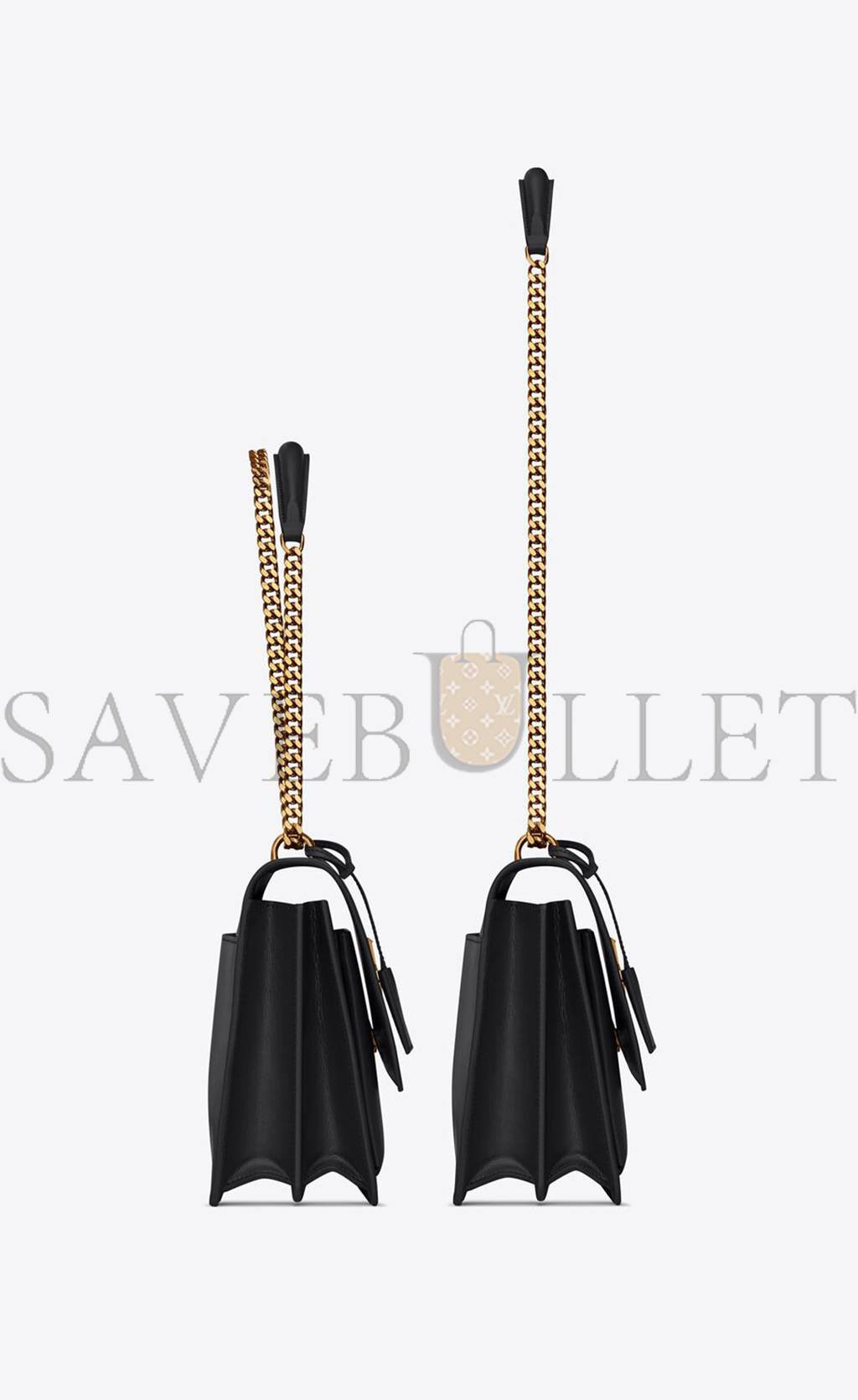 YSL SUNSET LARGE CHAIN BAG IN SMOOTH LEATHER 498779D420W1000 (27*18*8cm)