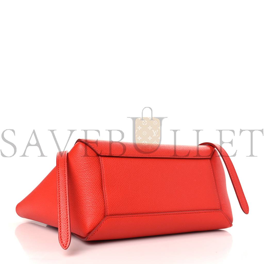 CELINE GRAINED CALFSKIN NANO BELT BAG CARNELIAN (20*20*12cm)